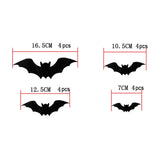 16pcs Halloween 3D Black Bat Wall Stickers Removable Halloween DIY Wall Decal Halloween Party Decoration Horror Bats Stickers