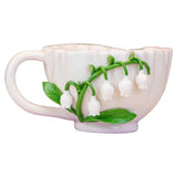 Ceramic three-dimensional handmade lily of the valley coffee cup, water cup, gift cup, mug, breakfast cup