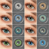 Small Pupil Brown Grey Colored Contact Lenses 1Pair Beauty Cosmetic Yearly Use Color Contacts Eyes Fashion Makeup Lens