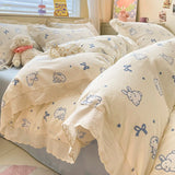 Bonenjoy Duvet Cover Lace Style Quilt Cover Soft Bedding Blanket Cover Printed Comforter Cover funda nordica (No Pillowcase)