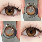 2Pcs Korea Colored Contact Lenses Prescription Myopia Degree -0.00 to-8.00 Blue Makeup Soft Lens Eye Beauty Pupil Lan Cat