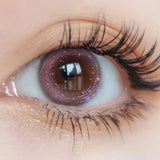 Starry Purple Contact Lens Belt Grade 14.5MM Big Eye  Series Red Brown GDIA: 14.2MM 1 Year Use Soft Hydrogel WT: 40%