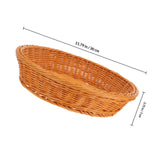 Round Woven Rattan Fruit Basket 30Cm Brown for Kitchen Dining Table Home Vegetable Storage Food Serving Decorative Tabletop