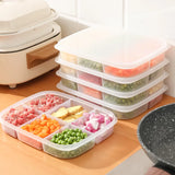 4/5/6 Grid Refrigerator Food Storage Box Food Organizer Ginger Onion Garlic Dispenser Household Food Storage Containers