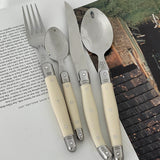 Western Food Set Tableware Korean Stainless Steel Knife and Fork Salad Steak Knife Fork Spoon Four Piece Set