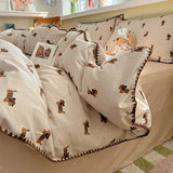 Pure Cotton Bedding Set e  Paaging Girl's Heart Full Cotton Quilt Cover Tee Piece Set Bed eet Bed Canopy