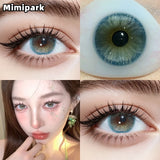 2pcs High Gloss Big Diameter Colored Contacts High Moisture Half Yearly Lenses for Daily Wear Makeup Party 0.00D No Po