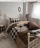 Parisian Mixed Sle 4-Piece Bedding Set Vintage Pure Cotton Combed Cotton Bedding Kit Bed Canopy Design Skin-Friendly