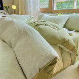 4Pcs Light Luxury A Three-layer Yarn 100% Cotton Jacquard Sheet High-end Futon Sheet Bedding Duvet Cover 200x230 Four Seasons