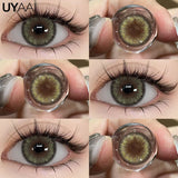 New Brown Colored Contact Lenses Natural Look Green Eye Lenses Gray Contact Women Gray Lenses 2Pcs