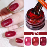 10ml Red Series Gel Nail Polish Winter Dark Red Glitter Nail Art Varnish Semi Permanent Soak Off UV LED Gel