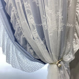 Double French Rococo Ins Style Curtains for Living Room Bedroom Girls Models Blackout Light Luxury Cream Lace Milk Tea Colour