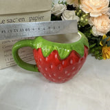New ceramic cute strawberry cup ins style creative water cup milk mug household coffee cup breakfast
