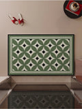 Vintage Geometric Pattern Wire Loop Door Mat Non-Slip Wear-Resistant Entrance Rug for Home Porch