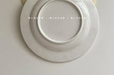 French Style Relief Dining Plates Household Solid Color Bread Plates Simple Ceramic Tableware Nordic Restaurant Dessert Disc