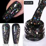 10ml Snow Glitter Gel Nail Polish Pink Milky White Jelly Sequins  Semi Permanent Nails Art Design Varnish Manicure