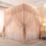 French Style Luxury Princess Mosquito Net Double Layer Bedding 3 Side Openings Post Bed Curtain Canopy Netting NO Bracket