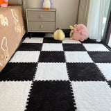 16Pcs 30x30cm Modern Simple Creative Plush Foam Puzzle Carpet Warm Toned Play Mats Interlocking Activity Floor Rugs Area Rug