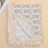 Cotton Muslin Baby Swaddle Blanket Tassel Receiving Blanket for Newborn Baby Items Bedding Swaddle Wrap Babies Stroller Cover