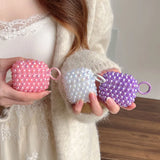 Luxury DIY Shiny Laser Purple Pink White Pearl Soft Earphone Case for Apple AirPods 4 3 2 Cover With Keychain for AirPods Pro 2