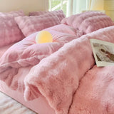 1PC Class A Bubble Rabbit Plush Fleece Duvet Cover  Extra Soft Cozy Thicken Warm Autumn Winter Skin-friendly AB Quilt Cover