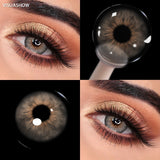 Brown Blue Colored Contact Lenses Yearly Plano Diopter Myopia Soft Lens Natural Look Daily Eye Contacts 60