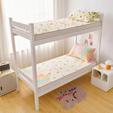 Rainbow Print Latex Cooling Bed Mat for Single Double Bed Summer Breathable Ice Silk Bed Pad Dormitory Soft Cool Sleeping Mat