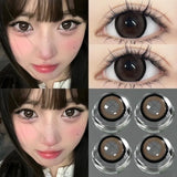 1Pair Natural Color Contact Lenses Large Diameter Pupils Black Eyes Brown Gray Soft Circular Lenses Makeup Fast Shipping