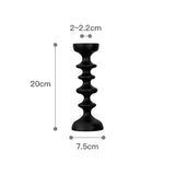 Black Geometric Solid Wood Candle Holder Tabletop Irregular Beech Decorative Ornaments Container