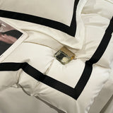 Luxury Hotel Bedding Sets Thick Brushed Bed Sheets White Duvet Cover Set Pillowcase Four Piece Fully Enclosed for Home Gift