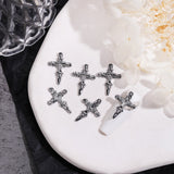 10PCS Gothic Style 3D Alloy Nail Art Charms Skeleton Cross Accessories Parts For Halloween Nail Decoration Design Supplies Tool