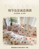 Knitted Class A Bedding Set Floral Style Bed Linen Set Soft Double Yarn Four-Piece Set Quilt Cover Set Bed Sheets Gift for Home