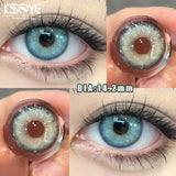 2Pcs Korea Colored Contact Lenses Prescription Myopia Degree -0.00 to-8.00 Blue Makeup Soft Lens Eye Beauty Pupil Lan Cat