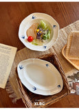 Swallow Oval Plates High-end Household Ceramic Serving Plate Ins White Breakfast Tray Retro Afternoon Tea Dessert Tableware