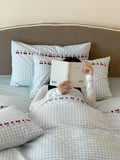 Cute Embroidered Waed Cotton Bedding Set Tee Four Pieces Color Woven Pure Cotton Bed eet Quilt Cover Bed Canopy