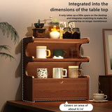 Household Goods Solid Wood Desktop Rack, Coffee Cup Bar Storage, Home Kitchen Cup Holder, Storage, With Drawer Display Rack