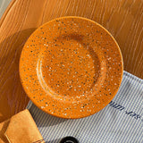 Nordic Ceramic Splashed Ink Plate Household Colored Breakfast Bread Disc High-end Restaurant Dessert Plates Niche Dot Tableware
