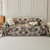 1PC Sofa Towel Jacquard Sofa Blanket With Tassels Double Face Usable Four Seasons Universal Pet Friendly Home Decor