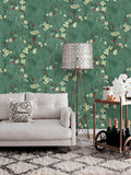 Floral Peel and Stick Wallpapers Green Self Adhesive Contact Paper Removable Waterproof Wallpaper For Bedroom Home Decoration