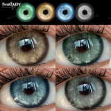 1 Pair Najia Series Colored Contact Lenses Natural Brown Pupils Blue Eyes Contact lenses Gray Soft Contacts 14.20mm