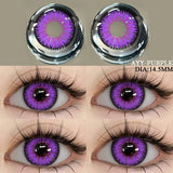 Colored Contact Lenses 2pcs Purple Contact Lenses Anime Cosplay Contact Eye Lenses Halloween Beauty Makeup Color Lens
