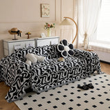 Full Coverage Sofa Blanket Chenille Couch Cover Geometric Jacquard Sofa Slipcover Living Room Pet Furniture Protector Washable