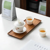 Multi-Function Wooden Tea Tray Rectangular No Splicing Serving Tray Snack Fruit Tray Coffee Serving