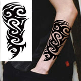 1 Sheet Compass Family Temporary Tattoos For Women Men Adults Flower Tribal Maori Totem Tattoo Sleeve Waterproof Temp Stickers