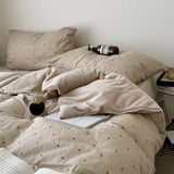 Polka Dot Pure Cotton Milk Velvet Four Piece Set Soft Skin Friendly All Season Bedding Duvet Cover Pillowcase eet