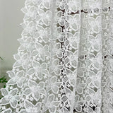 French Romance White Floral Embroidered Sheer Curtains for Living Room, Bedroom, Farmhouse, Home Decor