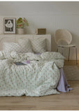 Ele Floral Cotton Bedding Set 00% Pure Combed Cotton 4-Piece Bedding Set for Students Dormi 3-Piece Duvet Cover Bedding