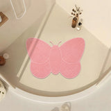 Anti-Slip Butterfly Foot Scrubber Mat Durable PVC Waterproof Shower Pad Suction Cup Fixed Massage Bathroom Safety Mat