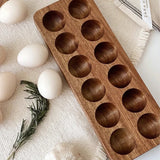 1Pc Multi-Grids Acacia Wood Egg Tray Wooden Baked Egg Storage Tray Scandinavian Pastoral Style Duck Egg Storage Box Storage Rack Suitable for Kitchen and Restaurant Egg Storage Rack Baking Refrigerator Egg Tray Gift Giving
