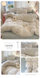 Knitted Class A Bedding Set Floral Style Bed Linen Set Soft Double Yarn Four-Piece Set Quilt Cover Set Bed Sheets Gift for Home